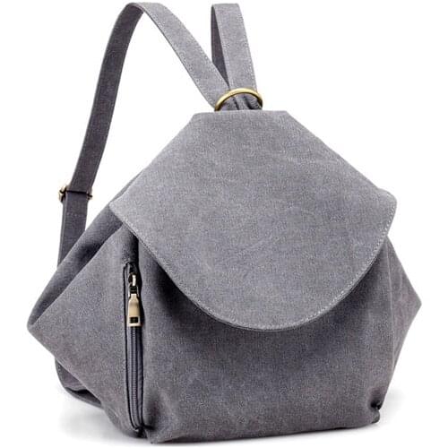 QINRANGUIO Women Backpack Fashion Canvas Backpack Women 2020 New Design School Bags for Teenage Girls Solid Backpack Female