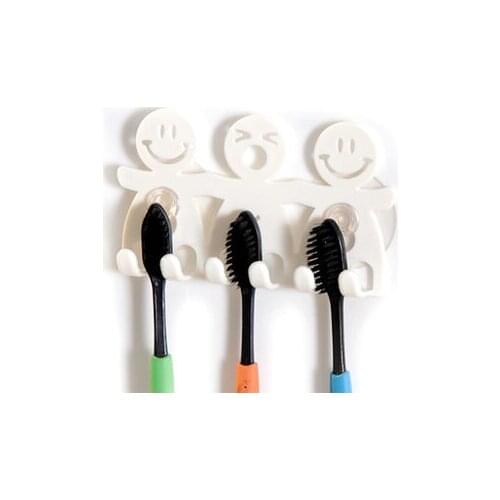 1 Pcs bathroom cute Cartoon sucker 2305 Cute Smiling Face Toothbrush Holder Cartoon Toothbrush Stand 12*6.8*2.7cm