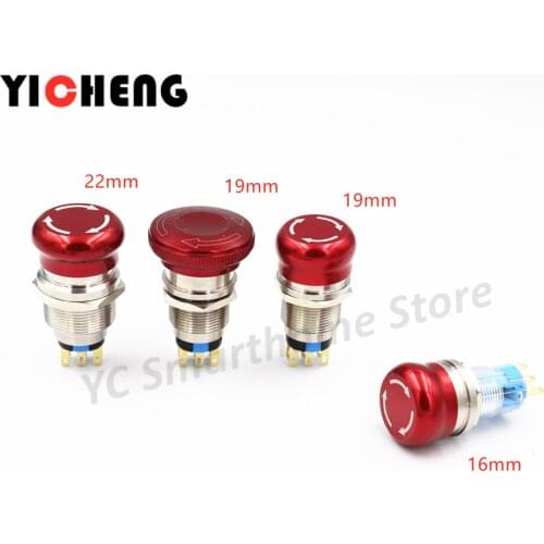 1Pcs high quality metal button emergency stop switch,Waterproof stainless steel power supply emergency power off stop 250V/ 5A