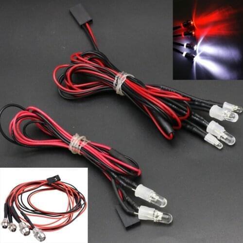 10pcs/lot 2/4 Lights RC Model Drift Car LED Night 5mm & 3mm headlamps headlights LED Light LED For RC Car