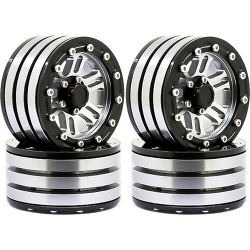 4Pcs Metal 1.9 Beadlock Wheels Rims for 1/10 RC Crawler Axial SCX10 SCX10 II 90046 AXI03007 Traxxas TRX4 RC4WD D90