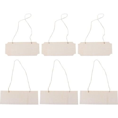 6Pcs Wooden Cutouts Graffiti Fine Blank Wooden Slices Gift Hanging Pendants Wooden Decoration