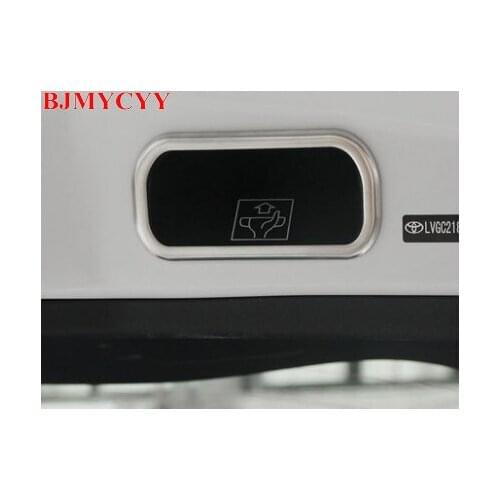 BJMYCYY Stainless Steel Interior Accessories Car Rear Tailgate Door Rear Trunk Switch Frame Trim For Toyota C-HR CHR 2016 17 18