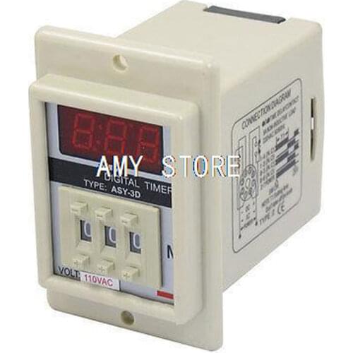 ASY-3D AC 110V 99.9 Minute Digital Timer Programmable Time Delay Relay Ivory 8 Pins
