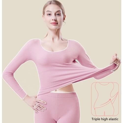 Seamless Women Pajama Inner Wear for Women Thermal Underwear Set Shaper Body Winter Female Velvet Home Clothes Warm Sleepwear