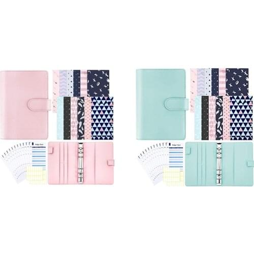 Budget Cash Envelope System A6 PU Leather Binder Set for Planning Notepad