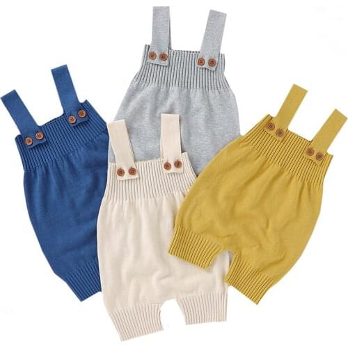 Toddler Baby Girl Boys Sleeveless Knitting Romper Korean Style Spring Autumn Infant Baby Girls Boys Knitting Jumpsuit Overall