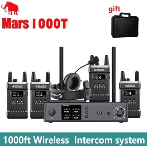 Hollyland Mars T1000 1000ft Wireless Transmission Intercom system Full-duplex Wireless Communication Talkback
