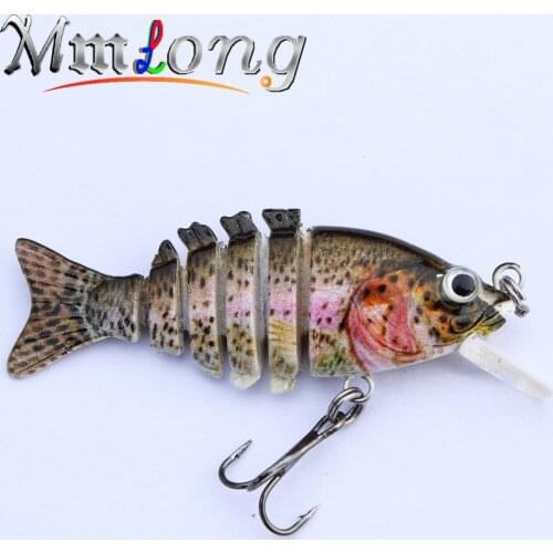 Mmlong 2"/2.1g Artificial Fishing Lure 6 Jointed Section Lifelike Swimbait Crankbait Slow Sink Fish Bait Wobbler Tackle SAL13-M