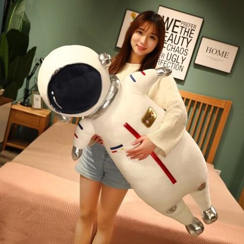 75/105cm Creative Long Space Astronaut Stuffed Doll Toys Unique Space Ship Plush Toy Stuffed Throw Pillow Kids Boy Birthday Gift