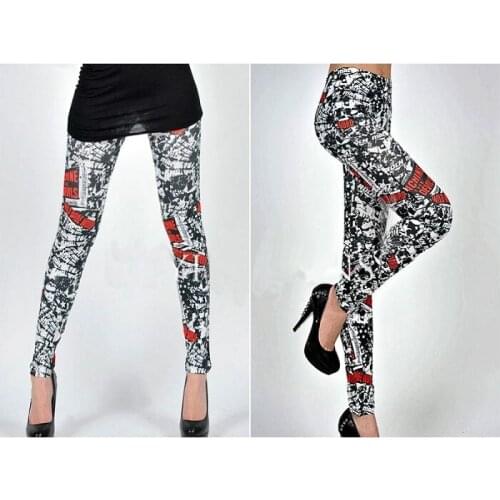 Leggings Fashion New Letter Symbols Outfit Ladys Women Chic Stretch Leggings Space