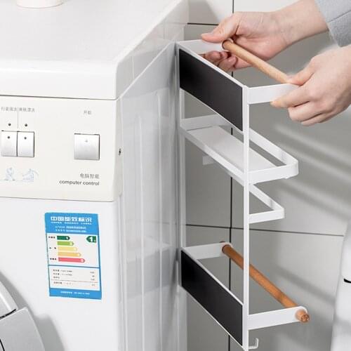 Magnet Fridge Shelf Paper Towel Roll Holder Magnetic Storage Rack Spice Hang Rack Decorative Metal Shelf Kitchen Organizer