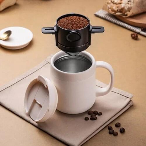 Reusable Paperless Pour Over Coffee Dripper Foldable Portable Coffee Filter Coffee Maker Stainless Steel Drip Coffee Tea Holder