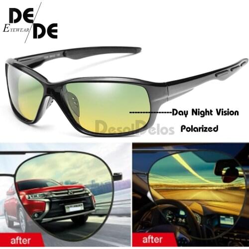 Polarized Glasses Multifunction Men Polarized Day Night Vision Sunglasses Reduce Glare Driving Sun Glass Goggles Eyewear