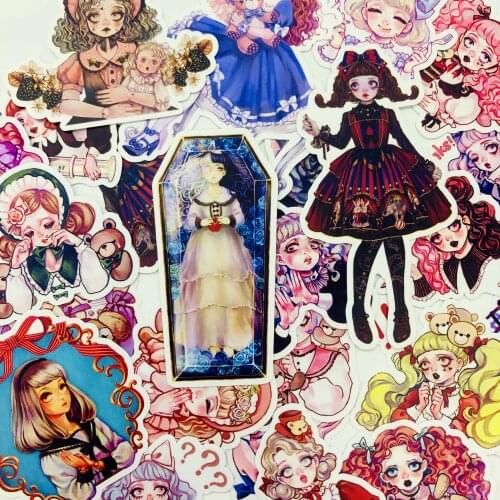 22pcs Gothic doll stickers for kids homemade book stickers on laptop / decorative scrapbooking / DIY
