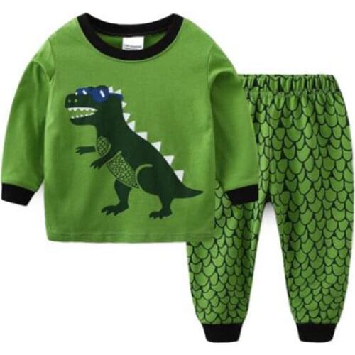 New Children Casual Cotton Pajamas Clothing Boys Girls Cartoon Sleepwear Suit Kids Long-Sleeved+Pant 2-Piece Pyjamas Sets