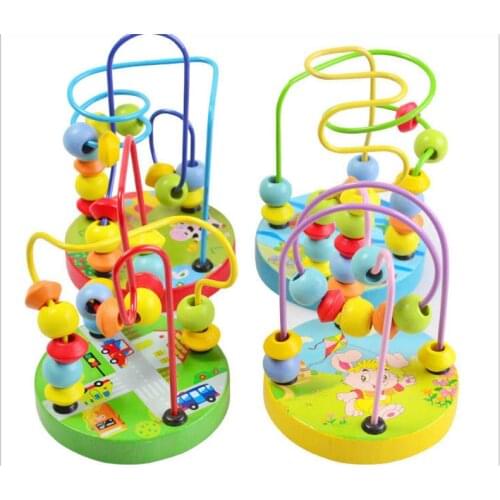 Early Math Childhood Learning Toy Children Kids Baby Colorful Wooden Mini Around Beads Educational Toy Kids Gift Wood Toy Doll