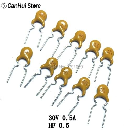 50PCS DIP 30V Volt 0.5A 500MA X30 HF0.5 Self Recovery Fuse / Fuses Safety Valve PPCT Insurance Pipe Protective Tube Resettable