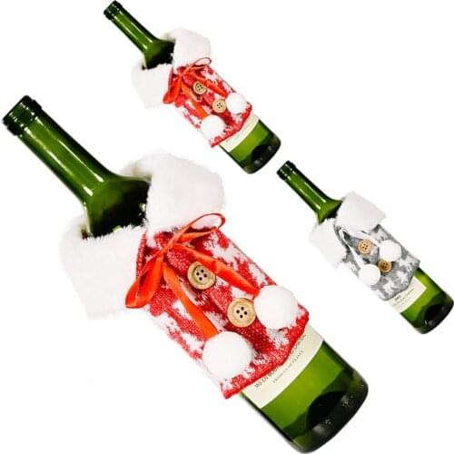 Christmas Sweater Wine Bottle Cover Ornaments Christmas Decorations for Home 2021 Navidad Gift New Year Table Decorations 2022