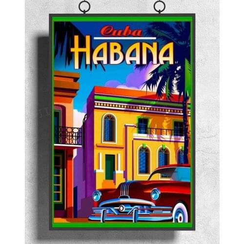 H538 Silk Poster Home Decoration Cuba Havana Vintage Travel Amazing Wall Art Christmas Gift