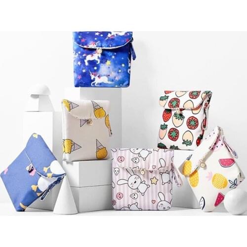 Tampon Storage Bag Sanitary Pad Pouch Women Napkin Towel Cosmetic Bags Organizer Ladies Makeup Bag Girls Tampon Holder Organizer