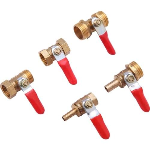 Built-In Hose Barb Brass Water Oil Gas Fuel Line Shutoff 1/8" 1/4'' 3/8'' 1/2'' Pneumatic Connector Controller 6-12MM