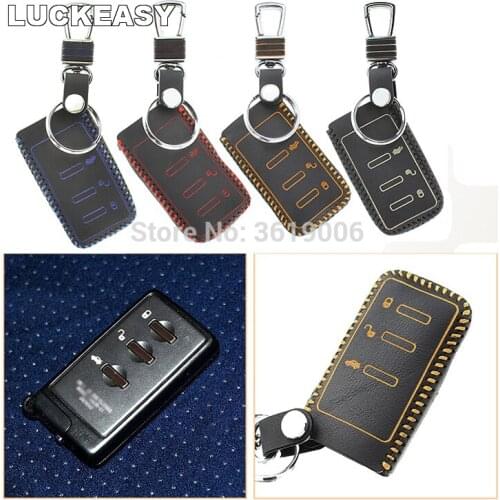 LUCKEASY High Quality Leather Remote Key Case Cover Holder For Subaru Legacy Forester outback