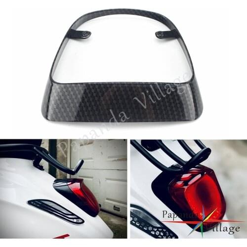 For Vespa Sprint Primavera 150 2018 2019 2020 Motorcycle ABS Rear Tail Light Lamp Cover Guard Gloss Carbon Taillight Trim Covers