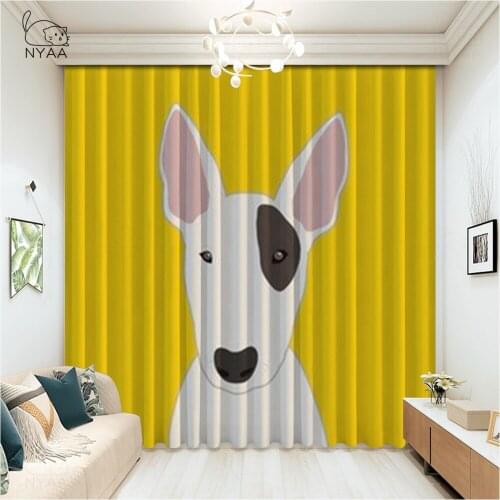 Black French Dog Curtain Luxury Living Room Modern Home Cute Cat Curtains Of Beads Decor ChildrenS Room Curtains Micro Shading