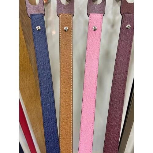 Womens 2.4cm No Buckle 100% Cowhide Leather Belt High Quality Brand New Design Double-Sided Leather Luxury Jeans Belt