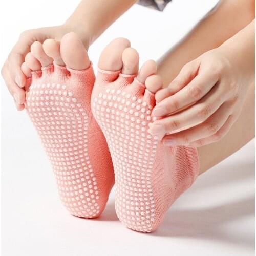 Women Yoga Socks Half Toe Non Slip Ladies Massage Sport Half-fingers Lady Gym Fitness Dance Protector
