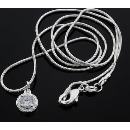 New charm elegant women high-quality silver color classic shiny crystal CZ necklace sweet style free shipping LN022