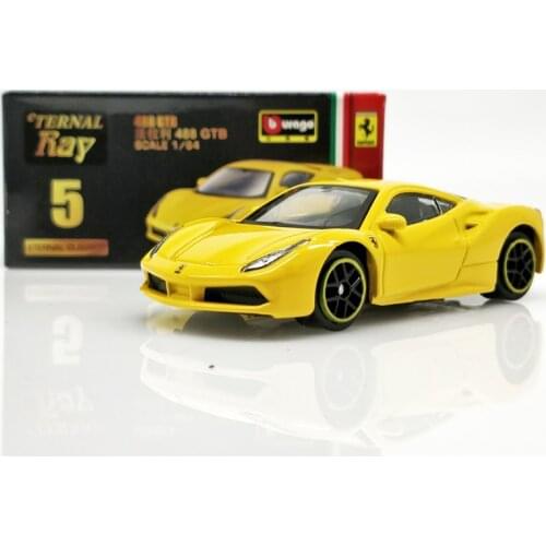 1:64 Scale Bburago Eternal Classics Ferrari 488 GTB Yellow Boy Toys DieCast Car