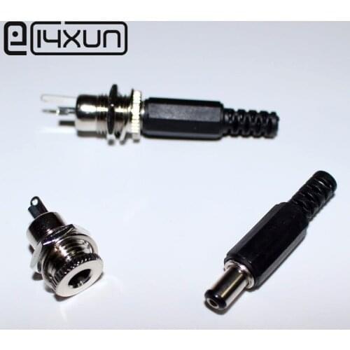 1pair/lot DC-099 5.5*2.1mm / 5.5*2.5mm DC Power Plug + Socket Connector Panel Mounting Plugs + Jack Adapter for Audio DVD ect