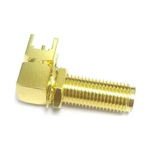 1pc SMA Female Jack nut RF Coax Modem Convertor Connector PCB Cable Right Angle Goldplated NEW wholesale