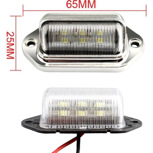 1pc Chrome 6 LED License Plate Tag Light Lamp for Truck SUV Trailer Van Universal
