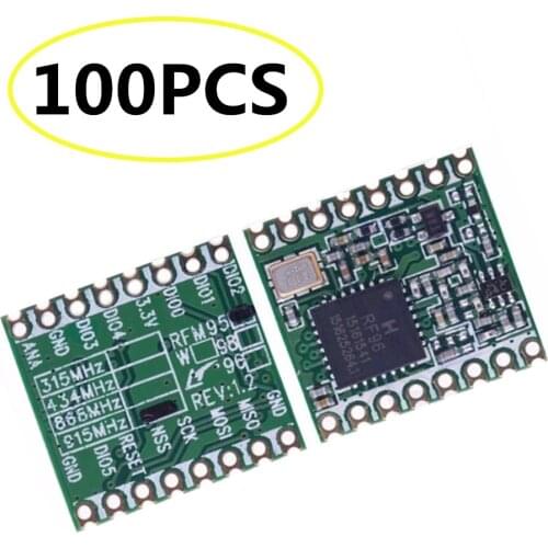 100PCS RFM95 RFM95W 868MHZ 915MHZ LORA SX1276 wireless transceiver module Best quality in stock factory wholesale