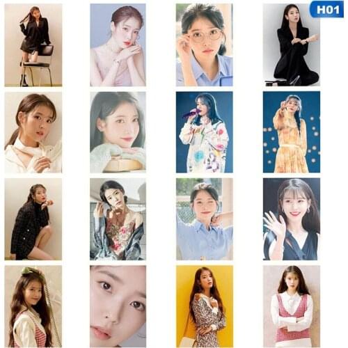 16PCS Kpop IU Lee Ji Eun New Album Self Made Paper Lomo Card Photo Card Poster Photocard Fans Gift Collection