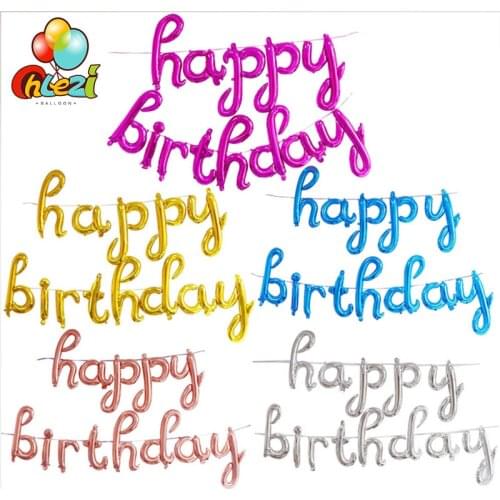 18inch Lowercase happy birthday letter balloon baby shower girl boy globos Rose gold silver birthday party Decorations Kids Toys