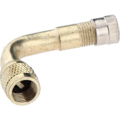 2 Pack Yellow 90 Brass Car Tire Lengthened Inflatable Tube 45/90/135 Degree