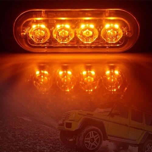4LED Car Strobe Warning Light Grill Flashing Breakdown Emergency LED Side Light