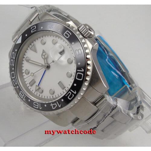 40mm bliger sterile black dial luminous marks date winodw ceremic bezel automatic movement mens watch P073