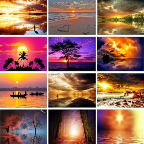 5D DIY Diamond Painting Beautiful Landscape Rhinestone Picture Square/Round Diamond Diamond Embroidery Mosaic Decoration Gift