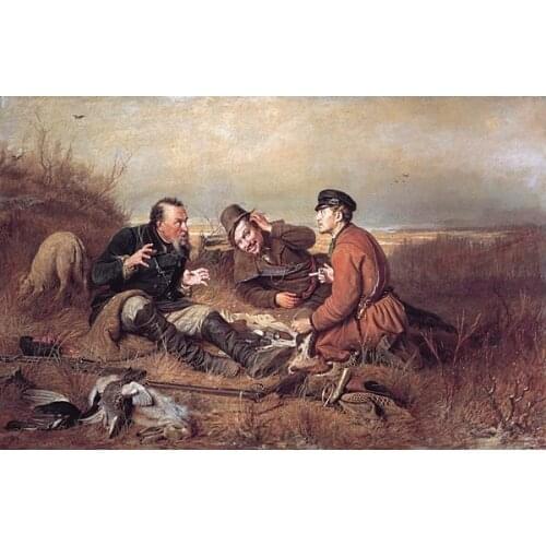 69-45-Needlework Craft Home decor French DMC Quality Counted Cross Stitch Kit Set DIY Oil painting 14 ct Hunters at Rest