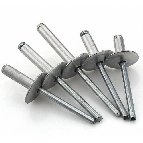 10/20/30/50PCS M5 Aluminium Extra Large Flange Head Pop Rivets Dome Head Blind Lenght 8mm 10mm 13mm 16mm 20mm 25mm