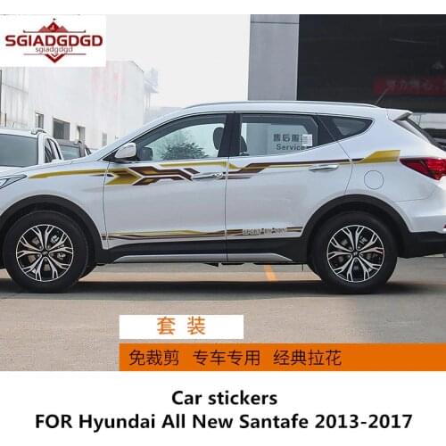 Car stickers FOR Hyundai All New Santafe 2013-2017 Car body decoration fashion decals Santafe personalized custom stickers