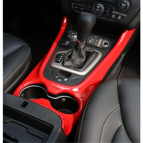 Car Interior Water Cup Gear Shift Panel Frame Trim Cover Sticker Styling For Jeep Cherokee 2014-2016 ABS