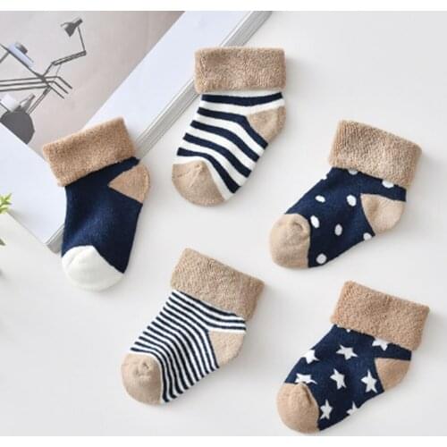 Children Socks Cotton Thick Warm Baby Boy Female New Baby Terry Socks Winter Warm Knee High Sock
