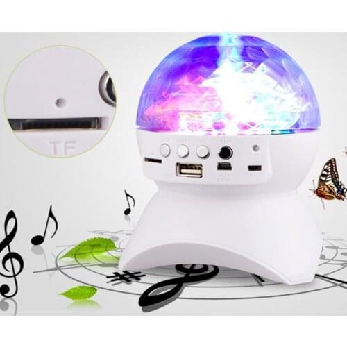 Disco Ball Stereo Speaker, Wireless Bluetooth Connectivity with FM Radio, Rechargeable Battery, Multi-Coloured Party Lights