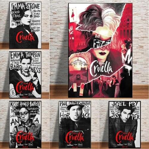 2021 Hot Disney Movie Cruella Canvas Painting Wall Art Witch Picture Poster And Prints Home Living Room Decor Cuadros
